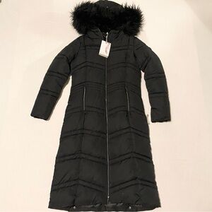 Jessica Simpson Black Long Hooded Puffer Parka Jacket Size Small